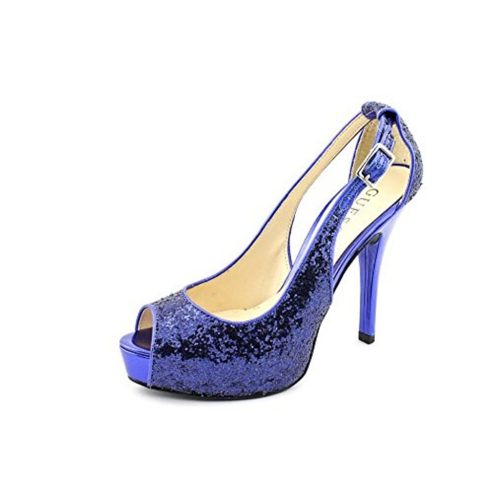 GUESS! DARK BLUE SEQUIN HEELS